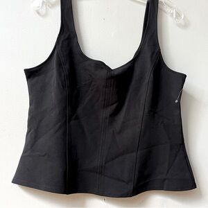 A New Day Sleeveless Cropped Pullover Top Womens Large Black Stretchy NWOT